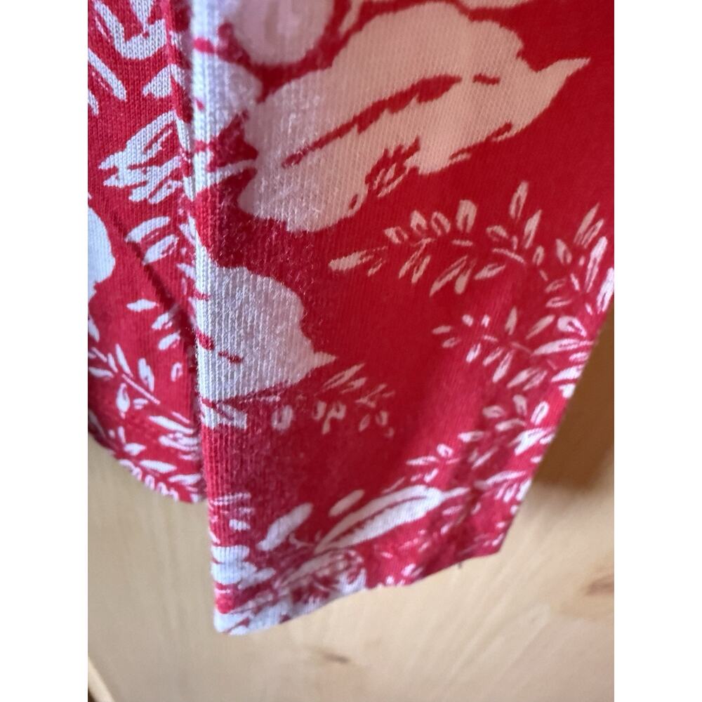 Lands End Red toile ladies small top Relaxed Fit Long Sleeve - Picture 3 of 7